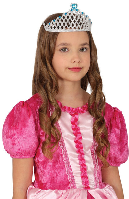 Blauw Zilveren Tiara Kind - Partywinkel - 8434077230046