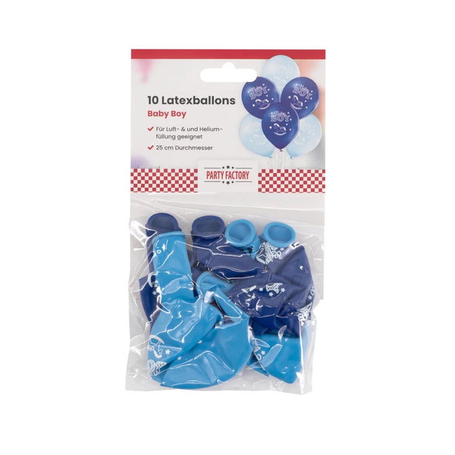 Blauwe Ballonnen Baby Boy 30cm 10st van VDV Benefit koop je bij Partywinkel