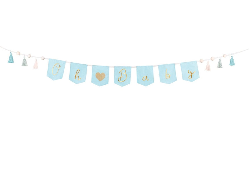Blauwe Banner Oh Baby 2,5m van Partydeco koop je bij Partywinkel