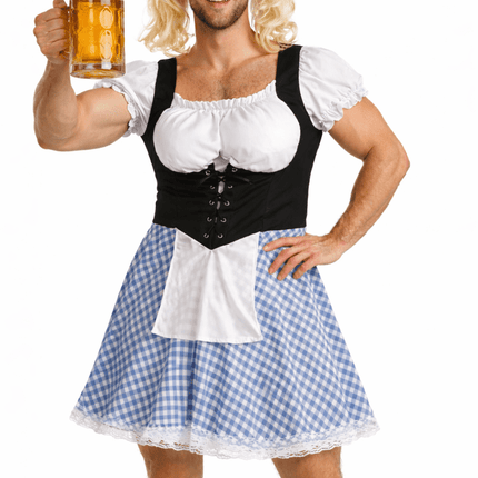 Blauwe Dirndl Jurk Oktoberfest Heren van Partychimp koop je bij Partywinkel