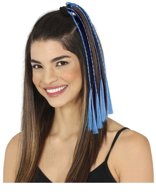 Blauwe Hair Extension 35cm 3st - Partywinkel - 8434077481417
