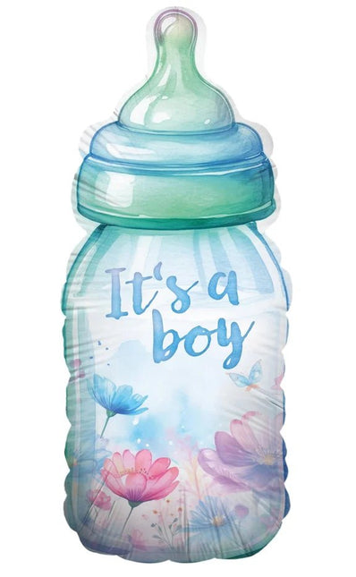 Blauwe Helium Ballon It'S A Boy Fles Leeg 78cm van VDV Benefit koop je bij Partywinkel