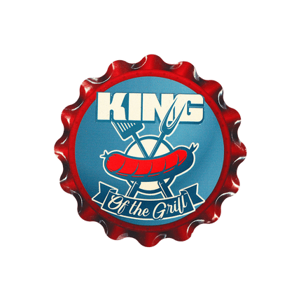 Blauwe Onderzetters King Of The Grill 11cm van Paper Dreams koop je bij Partywinkel