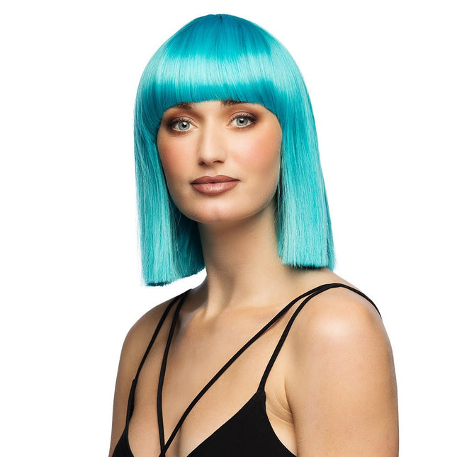 Blauwe Pruik Bob Met Pony van Boland koop je bij Partywinkel