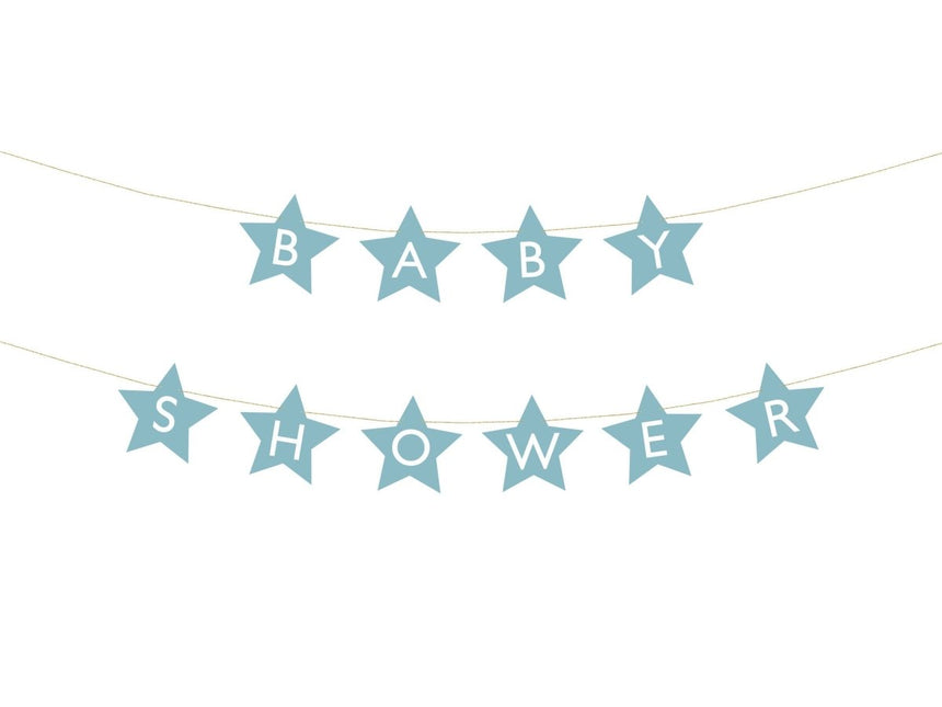 Blauwe Slinger Baby Shower Sterren 3m van Partydeco koop je bij Partywinkel