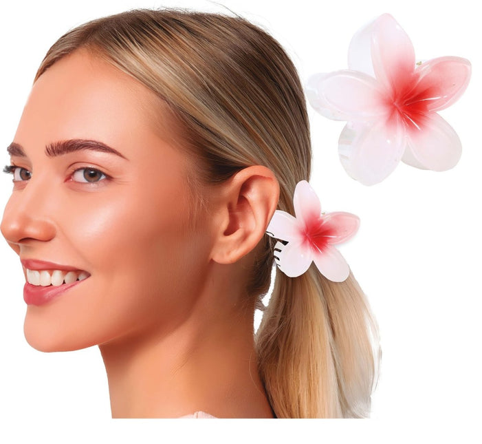 Bloem Haarclip Wit Rood - Partywinkel - 8434077272497