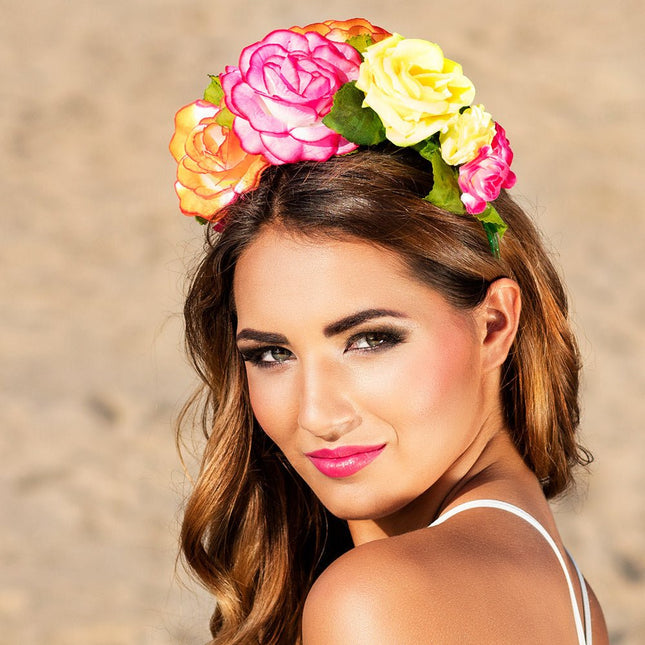 Bloemen Haarband Diadeem - Partywinkel - 8712026522191