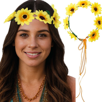 Bloemen Haarband Geel van Fiestas Guirca koop je bij Partywinkel