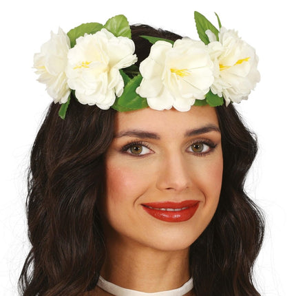 Bloemen Krans Wit 20cm - Partywinkel - 8434077179239
