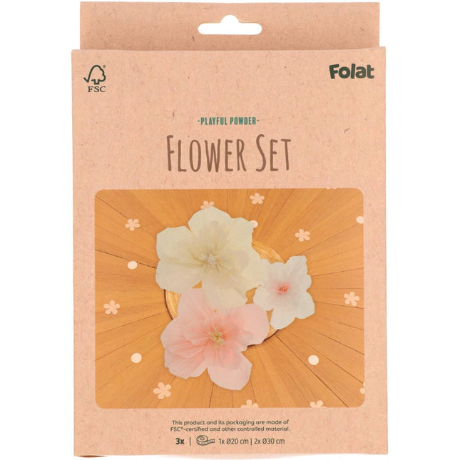 Bloemen Tafeldecoratie Pastel 30cm 3st - Partywinkel - 8714572243285