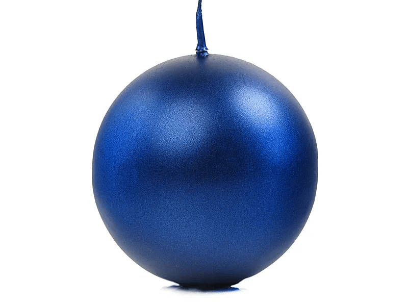 Bolkaarsen Blauw Metallic 8cm 6st van Partydeco koop je bij Partywinkel