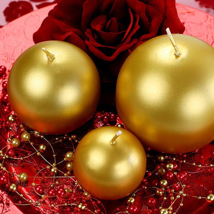 Bolkaarsen Goud Metallic 8cm 6st van Partydeco koop je bij Partywinkel