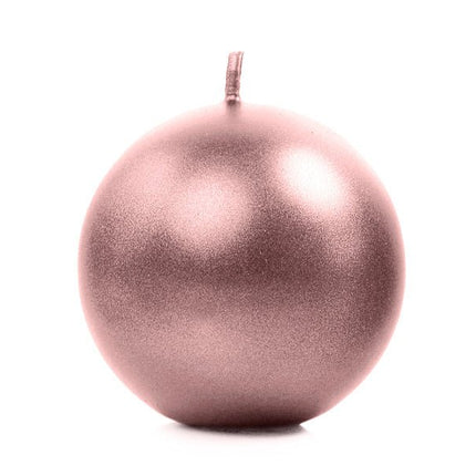 Bolkaarsen Rose Goud Metallic 6cm 10st van Partydeco koop je bij Partywinkel