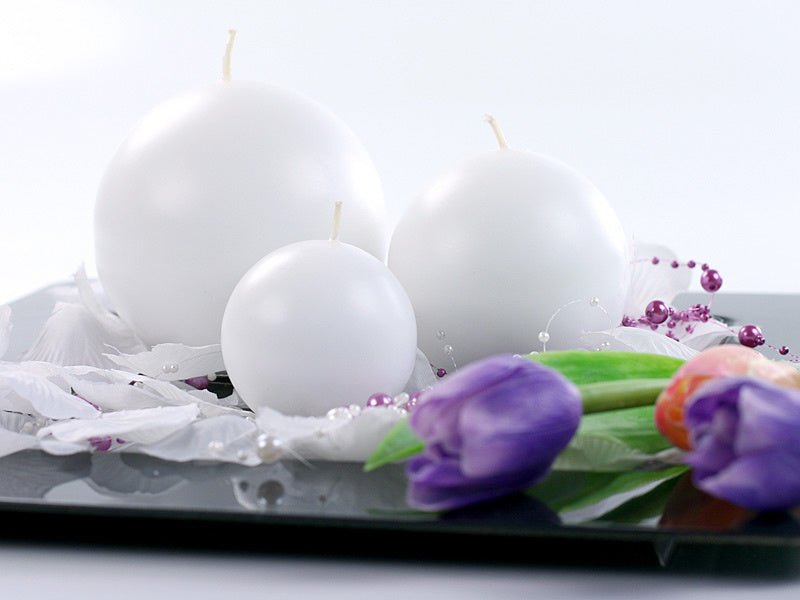Bolkaarsen Wit 6cm 10st van Partydeco koop je bij Partywinkel