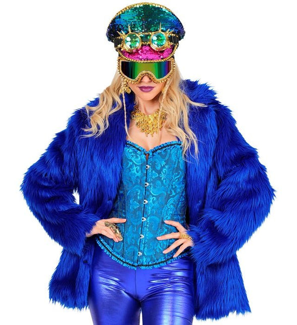 Bontjas Pluche Blauw van Widmann koop je bij Partywinkel
