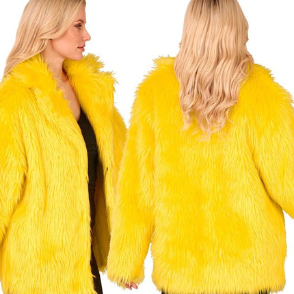 Bontjas Pluche Geel van Widmann koop je bij Partywinkel