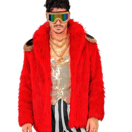 Bontjas Pluche Rood van Widmann koop je bij Partywinkel