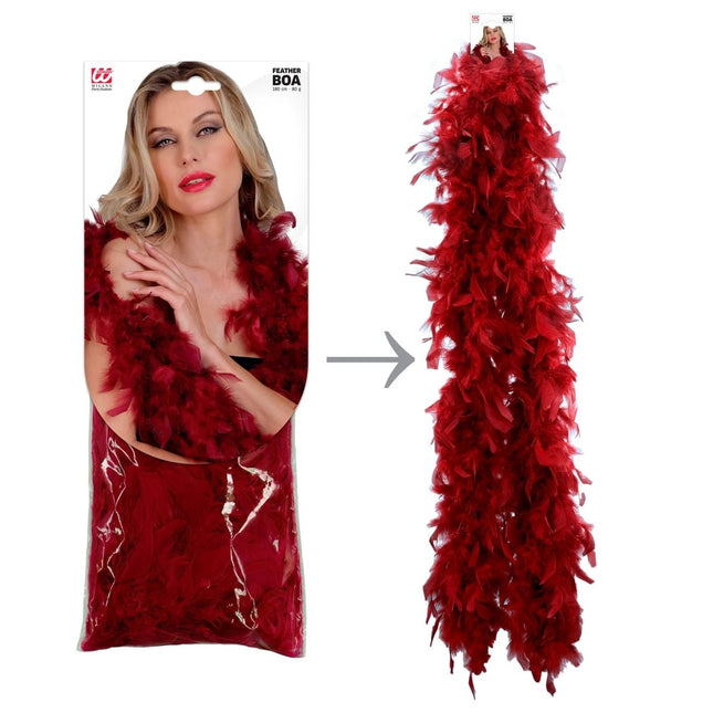 Bordeaux Rode Boa Veren 1,8m van Widmann koop je bij Partywinkel