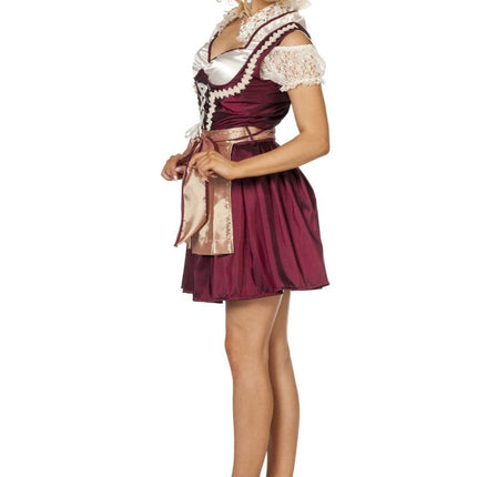 Bordeaux Rode Dirndl Jurk Oktoberfest Dames van Wilbers & Wilbers koop je bij Partywinkel