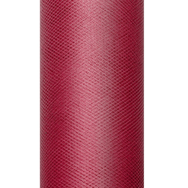 Bordeaux Rode Tule Rol 15cm 9m van Partydeco koop je bij Partywinkel