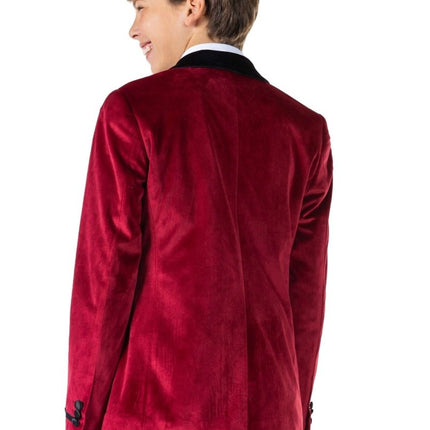 Bordeaux Rode Velvet Blazer Jongen Tiener OppoSuits van OppoSuits koop je bij Partywinkel