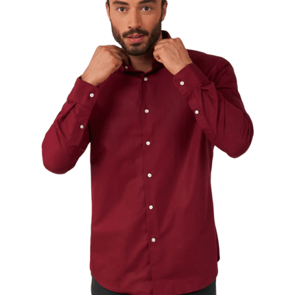 Bordeaux Rood Overhemd Heren OppoSuits van OppoSuits koop je bij Partywinkel
