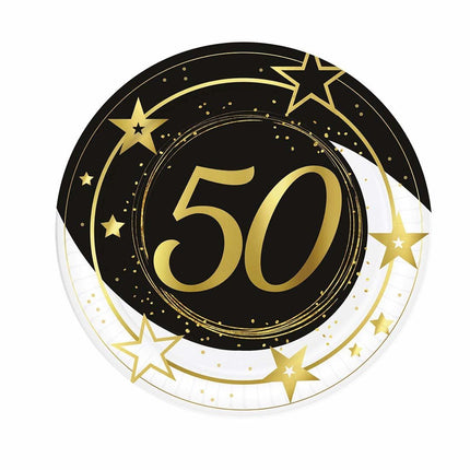 Borden 50 Jaar 23cm 6st van Fiestas Guirca koop je bij Partywinkel