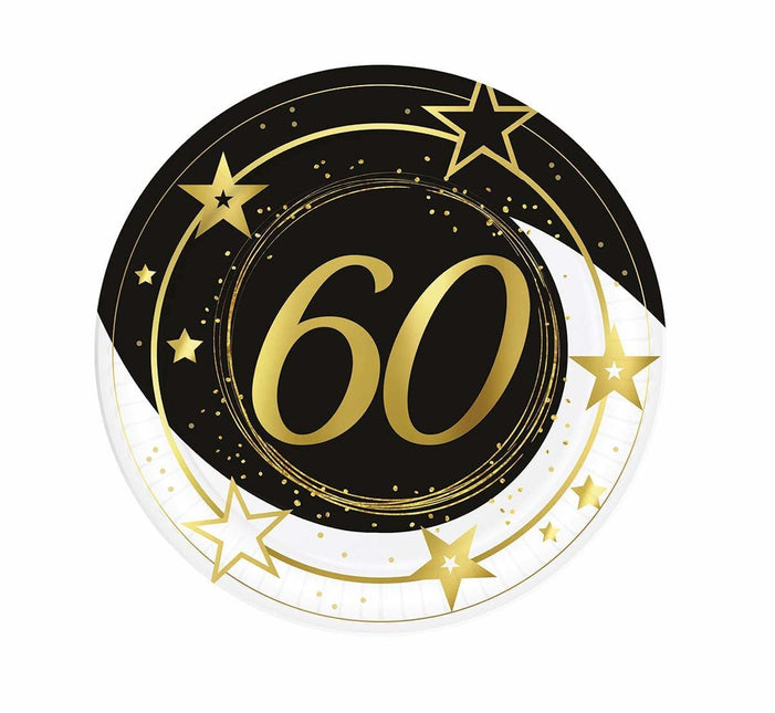 Borden 60 Jaar 23cm 6st van Fiestas Guirca koop je bij Partywinkel