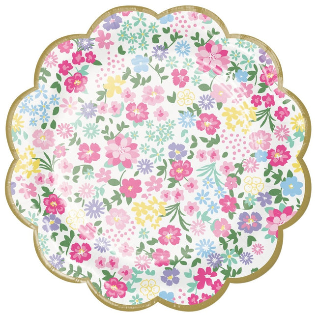 Borden Bloemen 18cm 8st van Creative Converting koop je bij Partywinkel