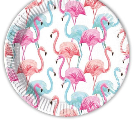 Borden Flamingo 23cm 8st van Procos koop je bij Partywinkel