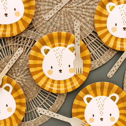 Borden Leeuw 18cm 6st van Partydeco koop je bij Partywinkel