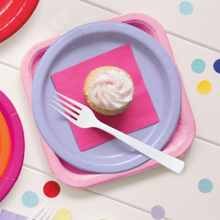 Borden Vierkant Lichtroze 23cm 14st van Unique koop je bij Partywinkel