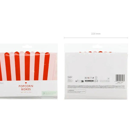 Boxes for popcorn, mix, 11x11x15.5cm - Partywinkel - 5904555074965