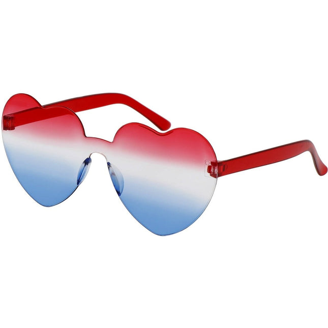 Bril - Hart - RoodWitBlauw van Folat koop je bij Partywinkel