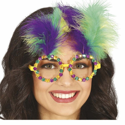 Bril Met Veren van Fiestas Guirca koop je bij Partywinkel