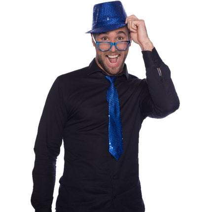 Bril Metallic Blauw van Folat koop je bij Partywinkel