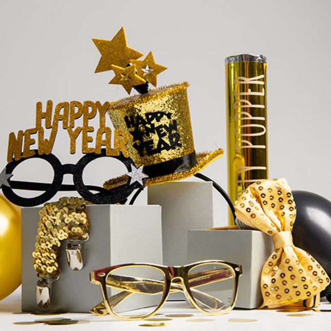 Bril Metallic Goud van Folat koop je bij Partywinkel