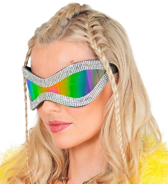 Bril Oversized Met Strass En Paars Glas van Widmann koop je bij Partywinkel