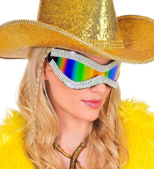 Bril Oversized Met Strass En Paars Glas van Widmann koop je bij Partywinkel