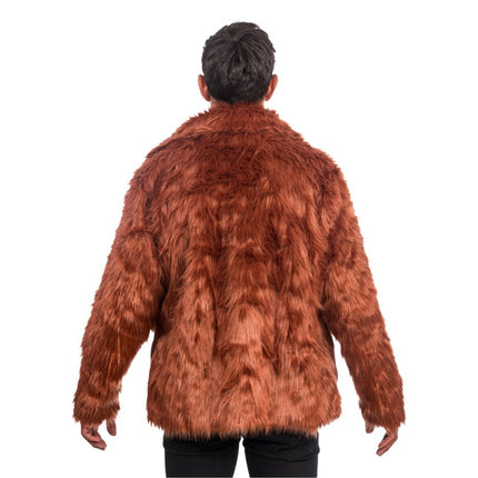 Brauner Kunstpelzmantel - Unisex
