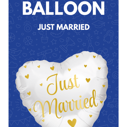 Bruiloft Helium Ballon Just Married Leeg 45cm - Partywinkel - 8716764238680