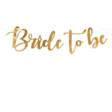 Bruiloft Slinger Bride To Be Goud 80cm van Partydeco koop je bij Partywinkel