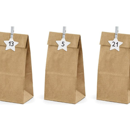 Bruine Uitdeelzakjes Papier 24st van Partydeco koop je bij Partywinkel