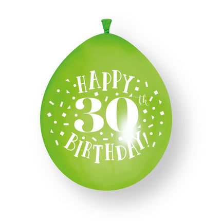 10ct Happy 30th Birthday 23cm Latex Balloons