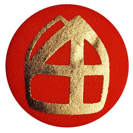 Knopf mit Gehrung rot