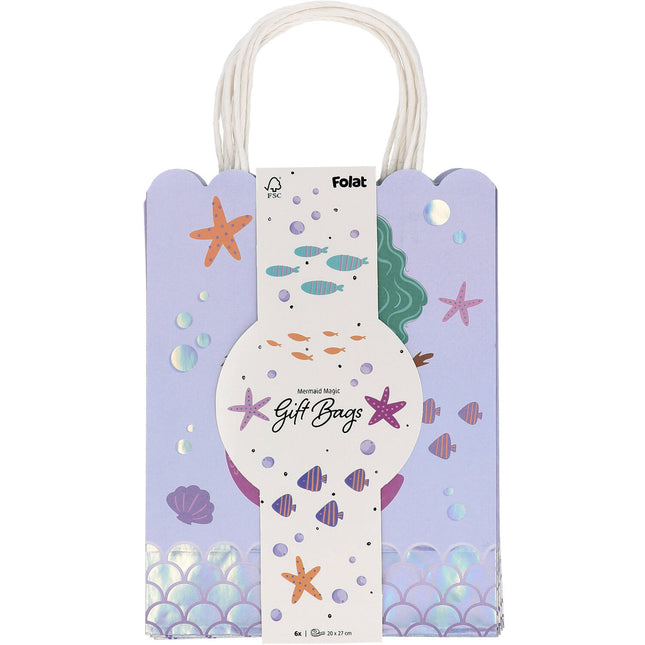 Meerjungfrau Partytaschen 27cm 6St.