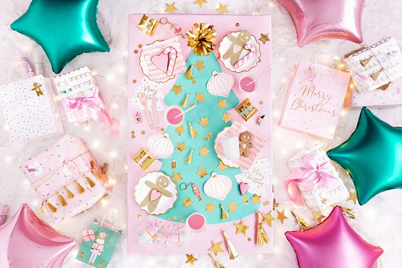 Cadeau Stickers Kerst Roze van Partydeco koop je bij Partywinkel