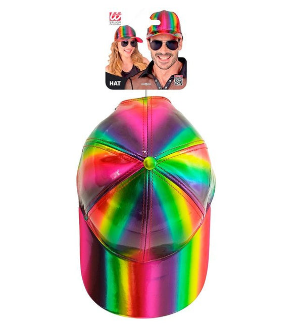 Cap regenboog holografisch van Widmann koop je bij Partywinkel