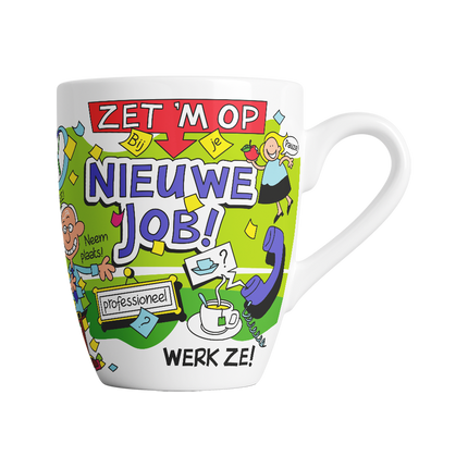 Cartoon Becher - Neuer Job