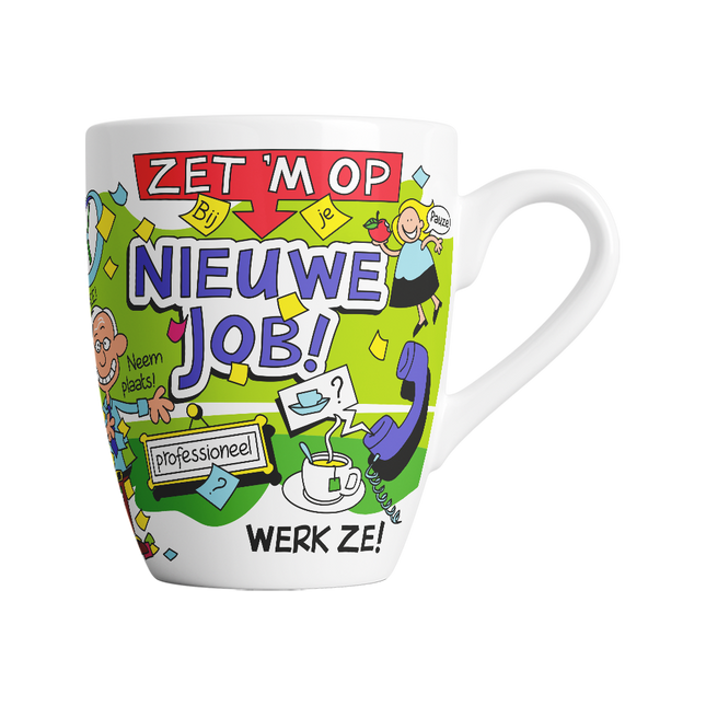 Cartoon Becher - Neuer Job